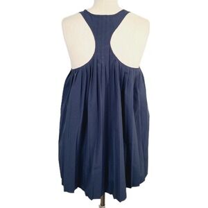 Athleta Pleated Back Racerback Tank‎ Top Navy Blue Lightweight Athletic XS